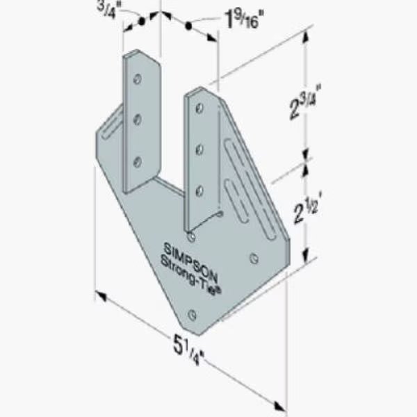 G90 Hurricane Tie, Simpson Strong-Tie, Mfr#: H1